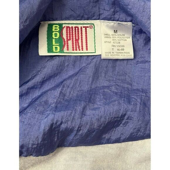 Vtg Medium Multicolor Lined Windbreaker Jacket Color Block Tribal Pink Teal Blue - Picture 3 of 3